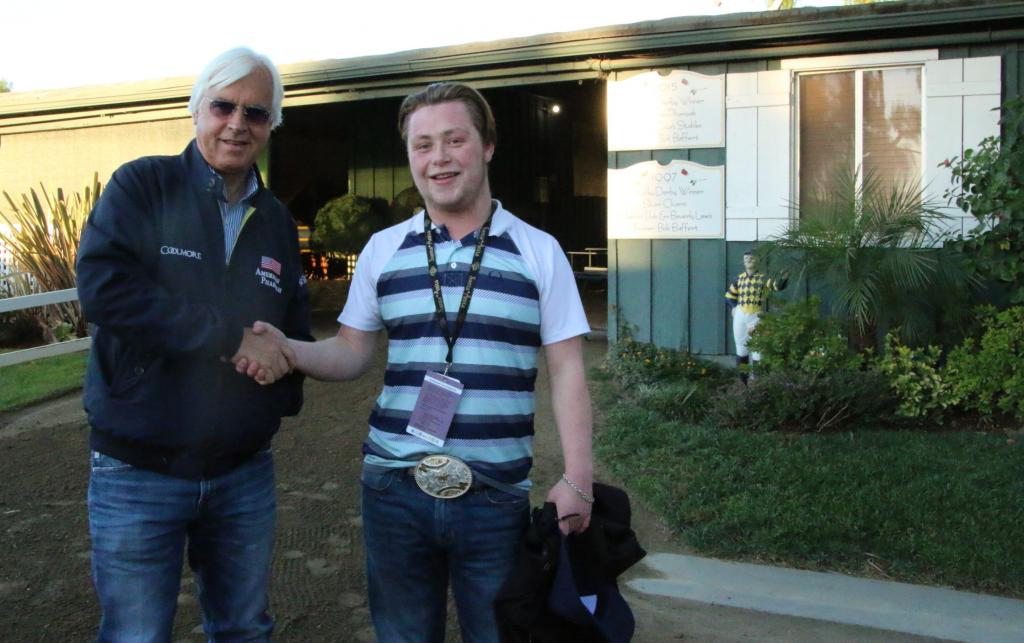 Hall of Fame trainer Bob Baffert with Colt Cunningham. (Julie June Stewart photo)